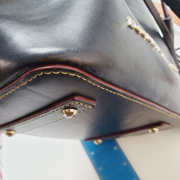 Dooney Bourke Serena Small Hobo Bucket Shoulder Bag Navy Orange - Picture 9 of 16